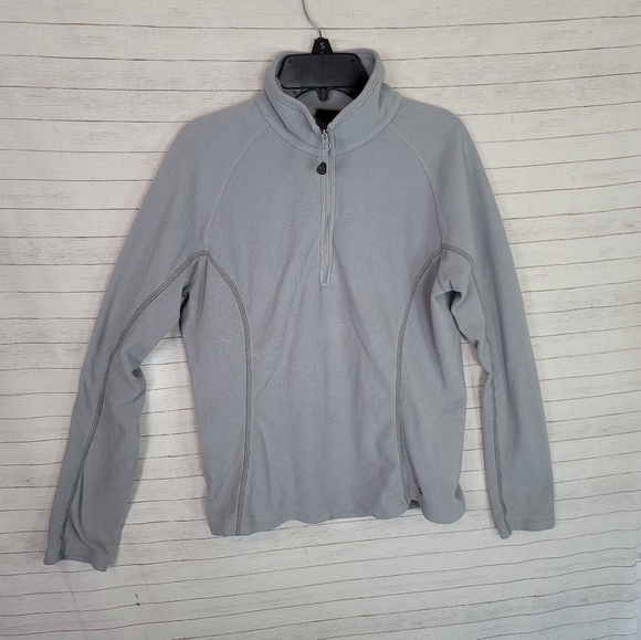 MOUNTAIN HARDWEAR GRAY FLEECE QUARTER ZIP PULLOVER, SZ MEDIUM - Picture 1 of 9